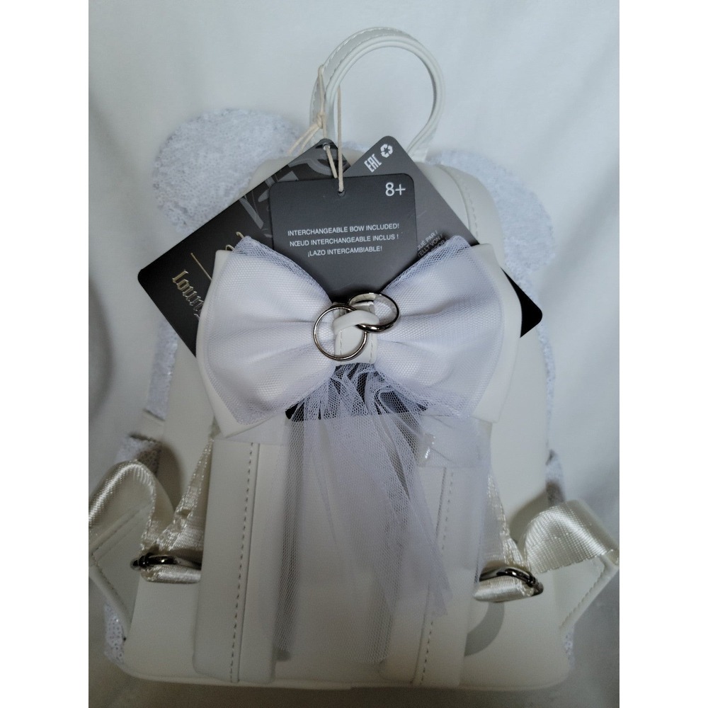 Loungefly Disney Wedding Minnie Mouse Sequin Mini Backpack - Picture 6 of 12